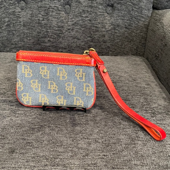 Dooney & Bourke Handbags - Dooney & Bourke Red and Blue Logo Wristlet